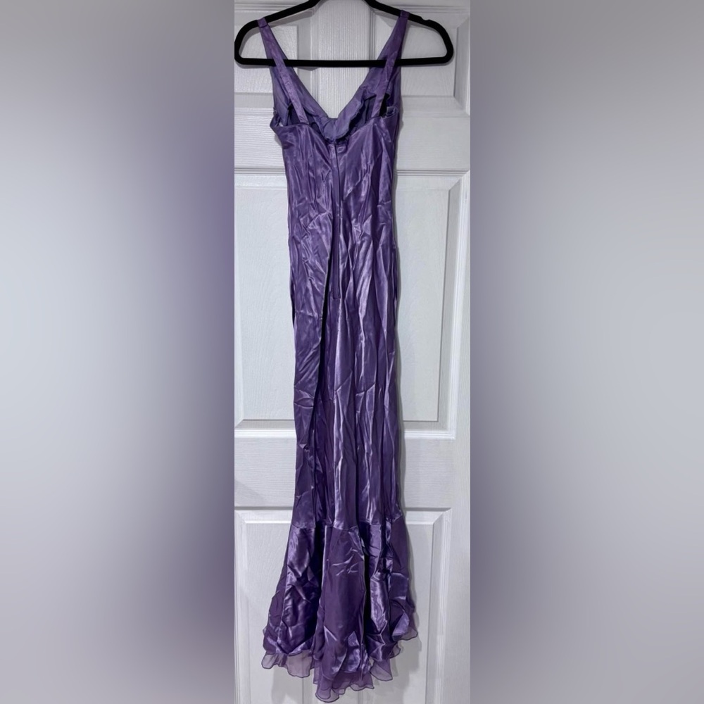 Elegant Purple Satin Dress - Picture 2 of 3